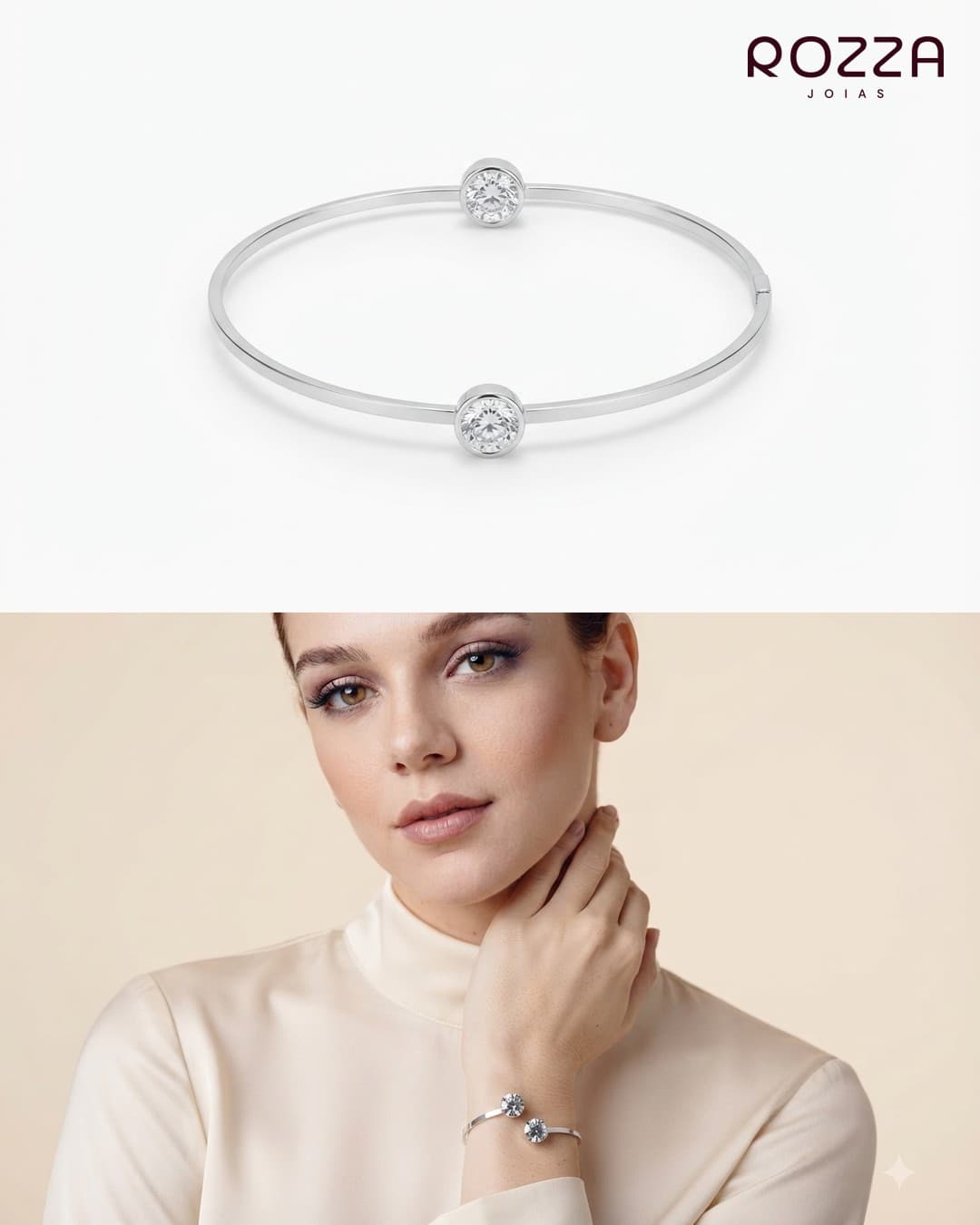 Bracelete Zircônia Prata
